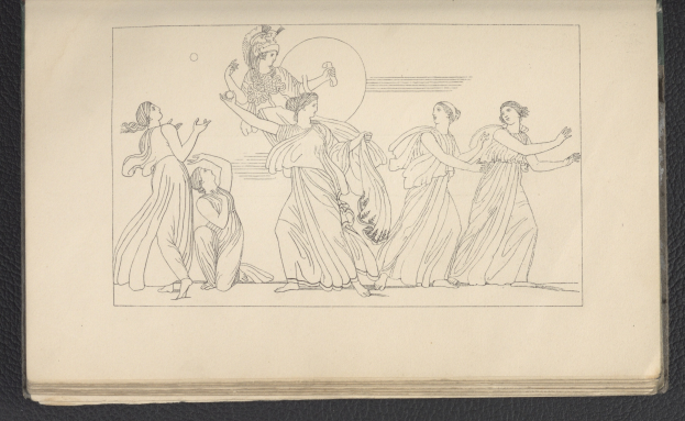 Ein Buchumschlag mit einer lebendigen Illustration einer Gruppe tanzender Frauen in harmonischen, synchronisierten Posen mit detaillierten Kleidungsstücken und Gesichtern.