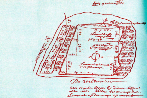 Ein detailliertes Stadtplan-Diagramm auf Papier, das die Straßen, Gebäude und Sehenswürdigkeiten von Leipzig, Deutschland, zeigt, mit begleitendem Text, der Informationen über die Stadt bereitstellt.