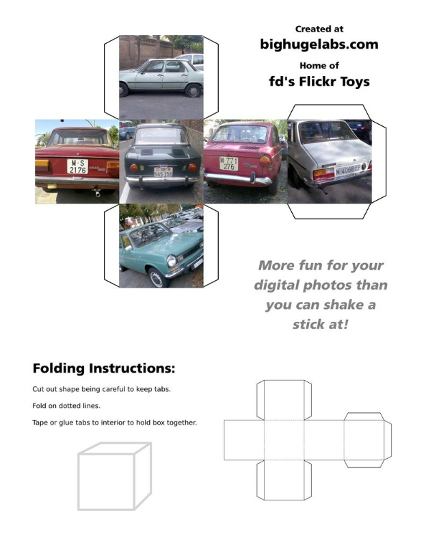 Präsentation mit Fahrzeugen auf einer Straße mit sichtbarem Text.