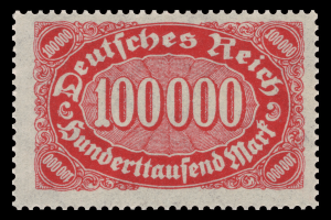 Ein roter Stempel mit den Worten "Deutsches Reich" auf schwarzem Hintergrund.