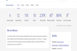 Ein Screenshot einer Google-Suchergebnisseite für die Abfrage "we are women", die Text, Zahlen und eine Suchleiste anzeigt.
