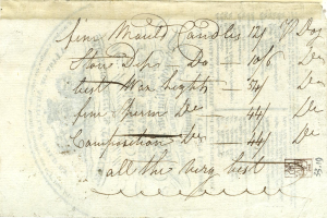 Eine alte Postkarte mit einer handgeschriebenen Nachricht, die an die Vereinigten Staaten adressiert ist und ein Postwertzeichen sowie den Text "United States Postal Service" trägt.