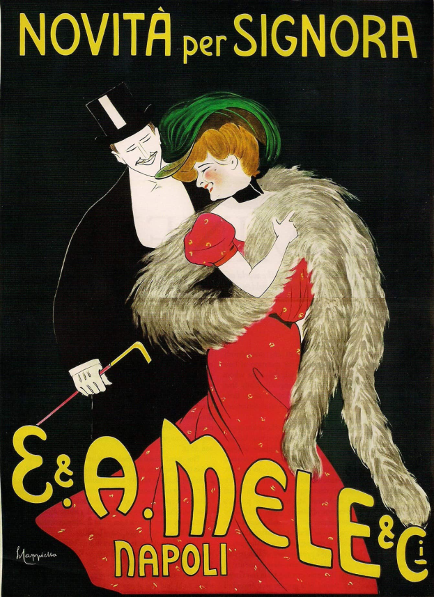 Ein Filmplakat mit einer Frau in einem langen, wallenden roten Kleid mit hohem Ausschnitt und langen Ärmeln und einem Mann in einem schwarzen Anzug, der hinter ihr steht und ernst schaut, vor einem tiefblauen Hintergrund mit funkelnden Sternen.