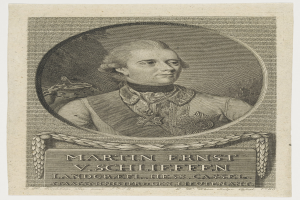 Porträt von Martin Ernst V. Schlieffen, ein Mann mit ernstem Gesichtsausdruck, der einen Anzug und eine Krawatte trägt, mit ordentlich frisiertem Haar und einem nachdenklichen Blick.