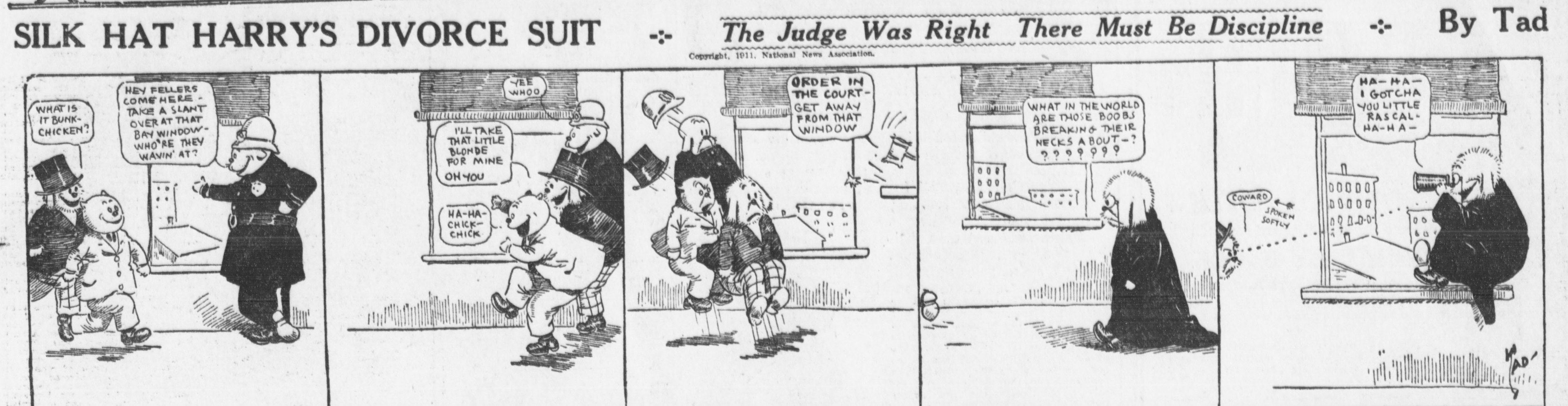 Cartoon-Illustration eines Mannes in einem schwarzen Anzug und einer Frau in einem eleganten Kleid mit ernsten Gesichtern, beschriftet mit 'Scheidungsklage'.