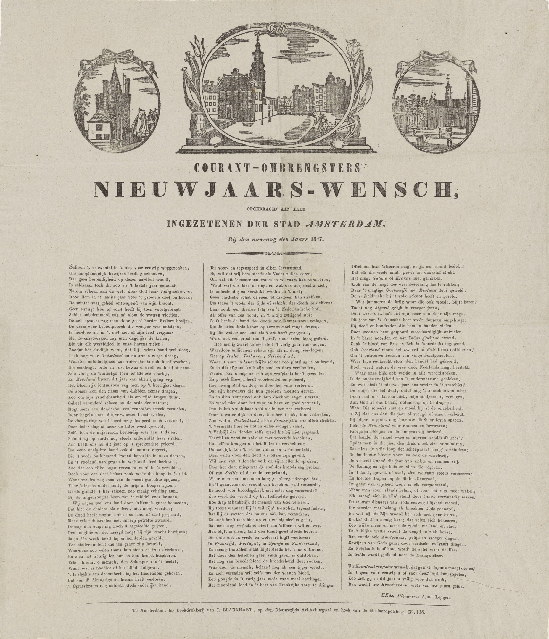 Alte Zeitung mit historischem Stadtfoto neben Text und anderen Bildern