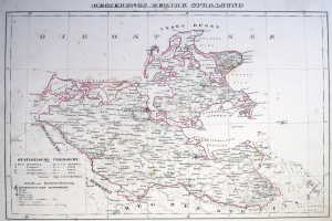 Alte Karte der Niederlande und deutscher Provinzen auf Papier mit handgeschriebener Text.